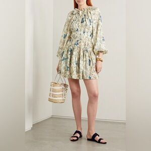 ULLA JOHNSON Sefia Mini Dress Jasmine Floral Size‎ 00 Cutouts 100% Silk Feminine